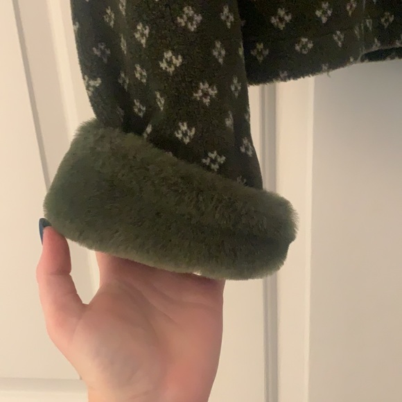 Green Jacket with Fur Accents - Picture 4 of 4